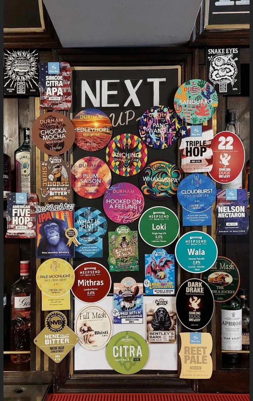 Nottingham & Nottinghamshire Pub of the Year 2024 Winner! 2 Horse Jockey Next Up board